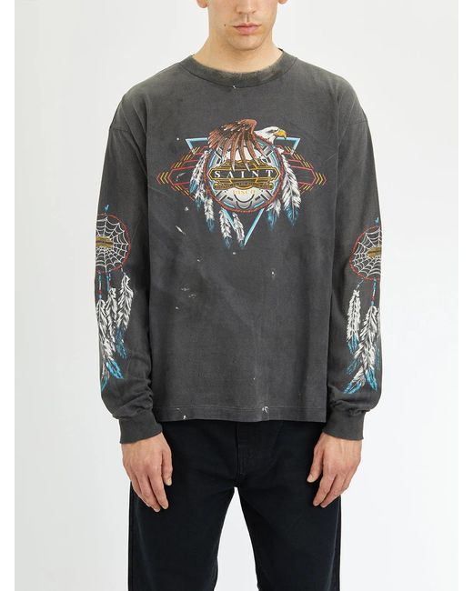 SAINT Mxxxxxx Gray Saint Disco L/S T-Shirt for men