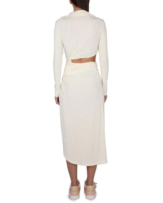 Off-White c/o Virgil Abloh Natural Dress With Ruffles