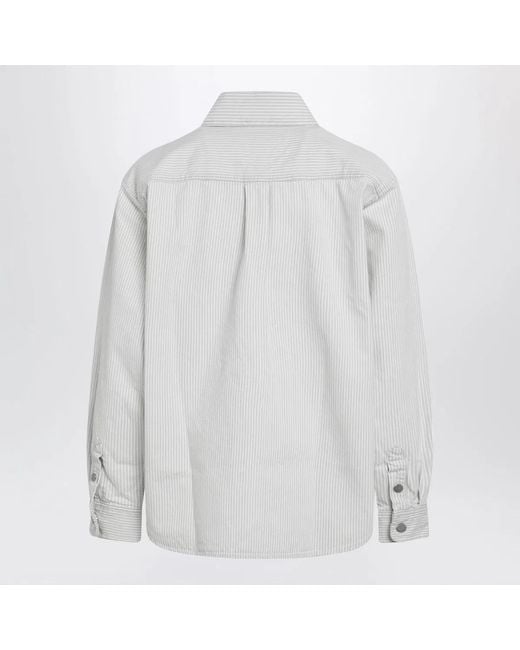 Carhartt White Mercer Striped Cotton Shirt Jacket for men
