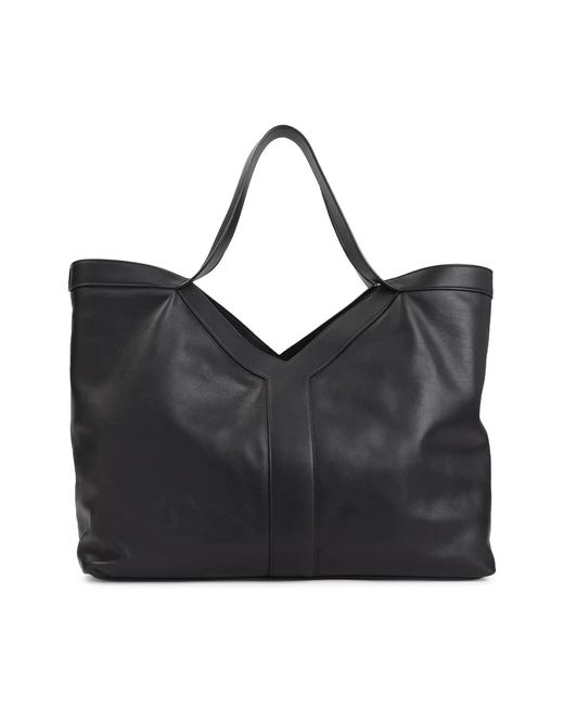 Saint Laurent Black Leather Large Y Shopping Bag for men