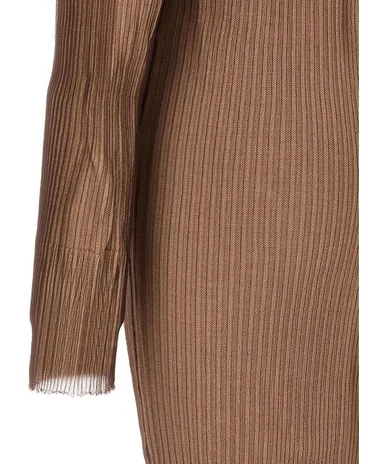 MM6 by Maison Margiela Brown 'Trapped' Double Layer Dress