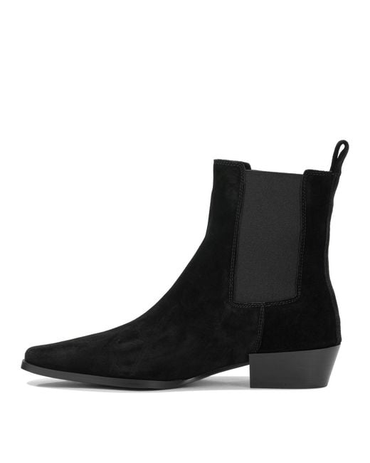 Strategia Black Suede Leather Boots Ankle