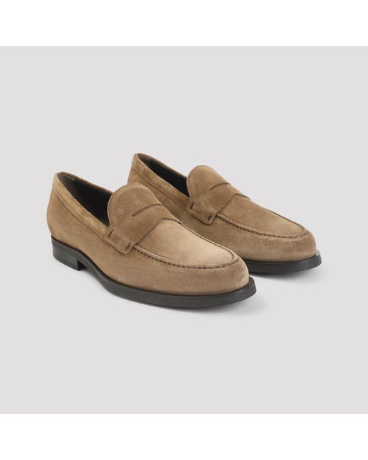 Tod's Natural Tabacco Suede Loafer for men