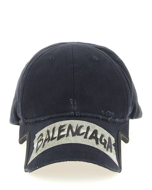 Balenciaga Men's Blue 'Masking Tape' Beanie