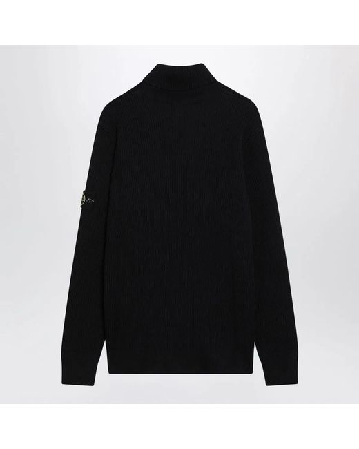 Stone Island Black Turtleneck Sweater With Regular Fit for men