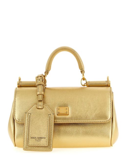 Dolce & Gabbana Metallic My Sicily Hand Bags Gold