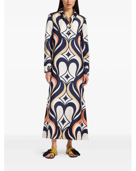 LaDoubleJ Blue Geometric Pattern Dress