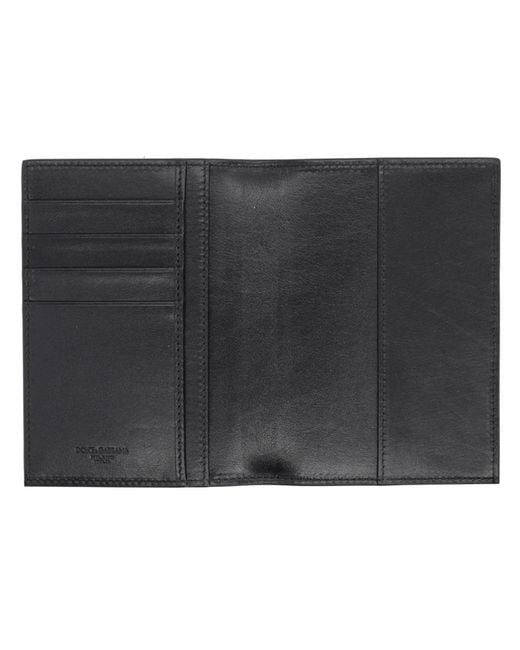 Dolce & Gabbana Black Dolce & Gabbana Passport Holder "Storm" for men