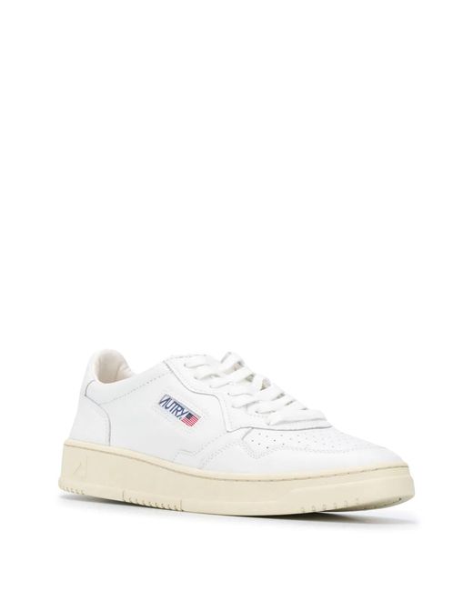 Autry White Medalist Low-Top Sneakers for men