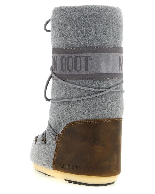 Moon Boot Gray Icon Nubuck Felt' Boots