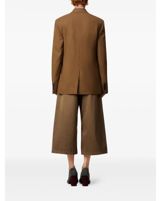 AMI Brown Double-Breasted Wool Jacket