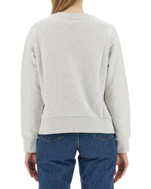 A.P.C. White Sweatshirt With Logo