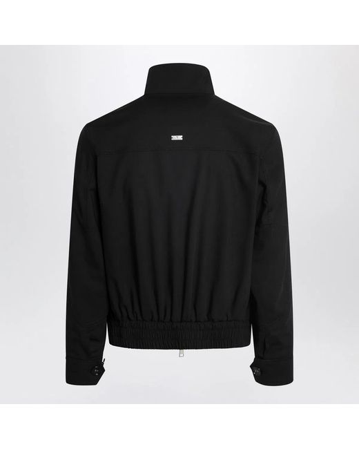 AMI Black Zip-Up Wool Jacket for men