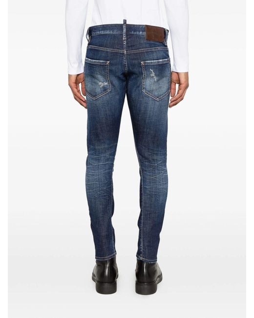 DSquared² Blue 5 Pockets Cotton Elastane Pants