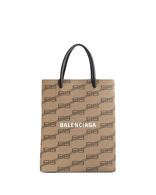 iPhone・スマホケース BALENCIAGA PRINTED CANVAS PHONE CASE Balenciaga Printed Canvas Phone Case in Natural | Lyst