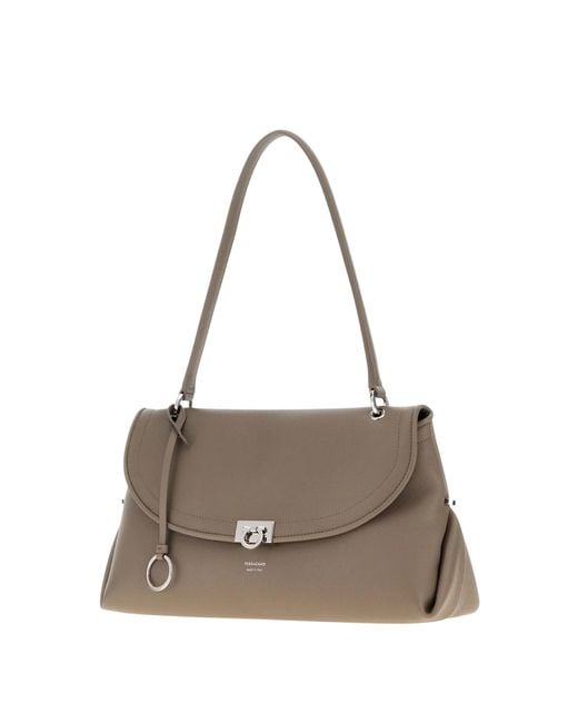 Ferragamo Brown Sofia Leather Shoulder Bag