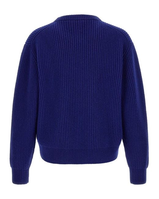 Jil Sander Blue 'Fisherman's Rib' Sweater for men