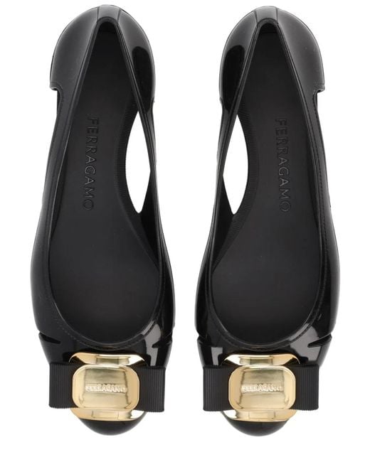Ferragamo Black Pvc Flat