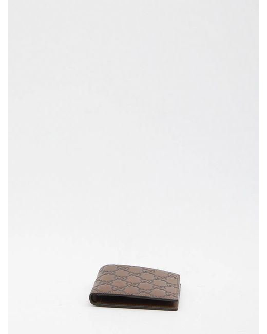 Gucci Brown Gg Emblem Bi-Fold Wallet for men