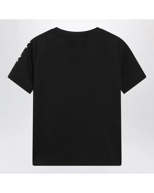 Max Mara Black Cotton-Blend T-Shirt With Embroidered Logo