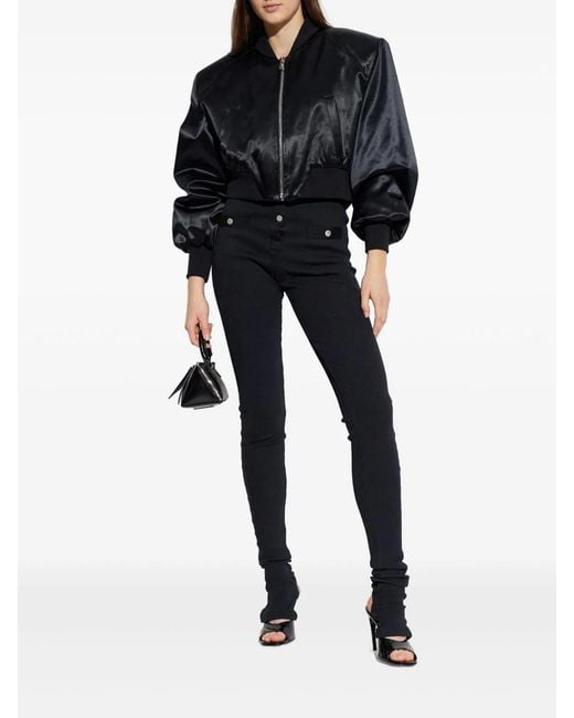 The Attico Blue Satin Bomber Jacket