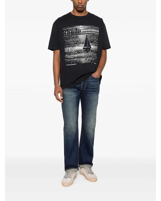 Rhude Black Lago Trasimeno Tee for men