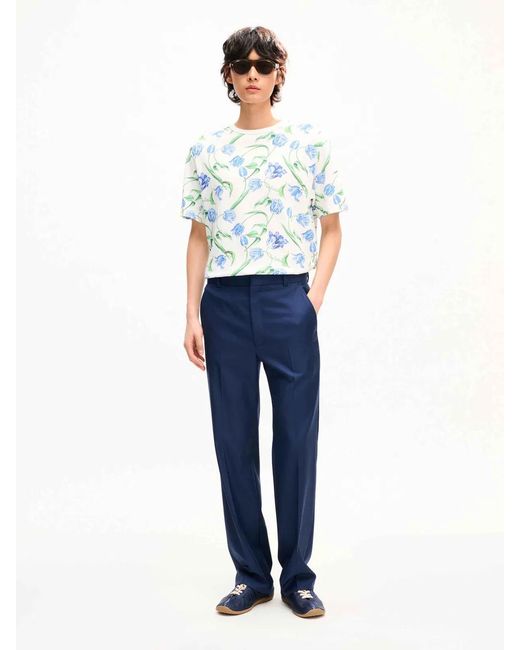 KENZO Blue Tulip' Cotton T-Shirt for men