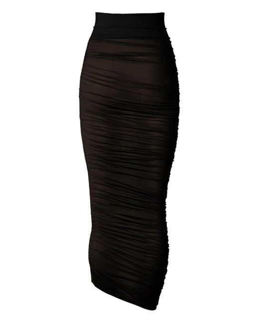 Wolford Black Midi Sheer Skirt