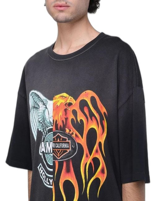 Amiri Blue Spliced Logo T-Shirt for men
