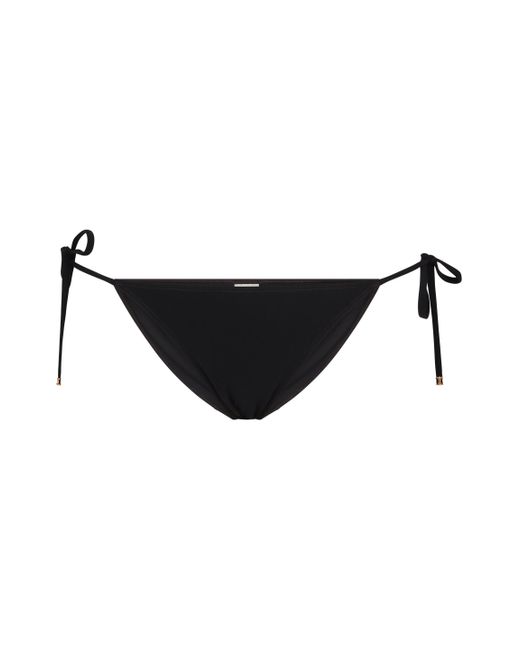 Céline Black Triomphe Tie Side Bikini Hipster