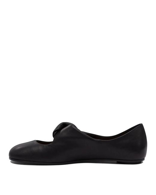 McQueen Black Twist Detailing Ballet Flats