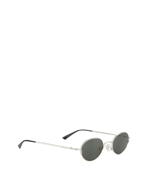 McQueen Metallic Round Metal Frame Sunglasses