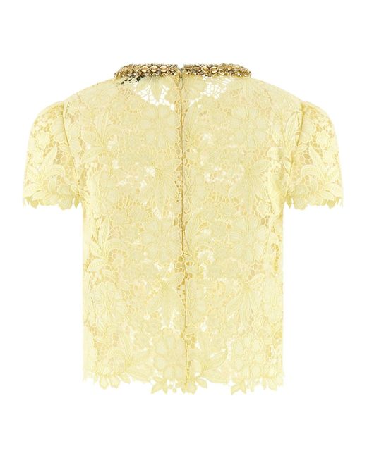 Self-Portrait Yellow Lace Top