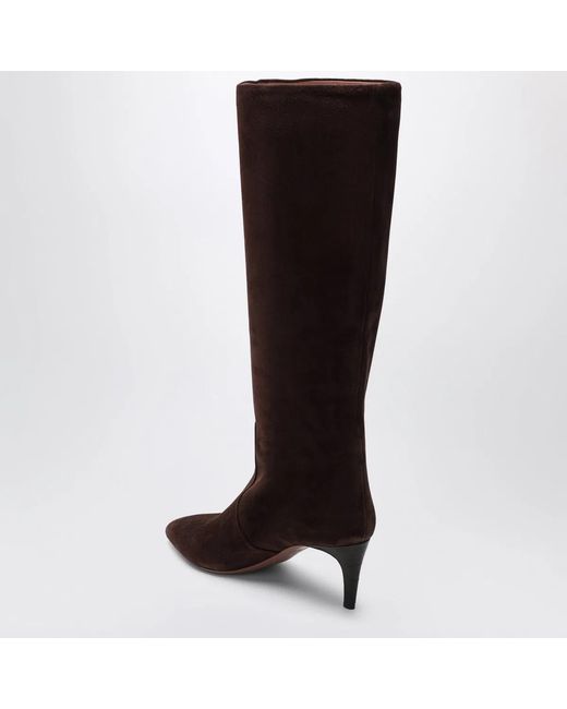 Paris Texas Black Chocolate Suede Pointed-Toe Boots