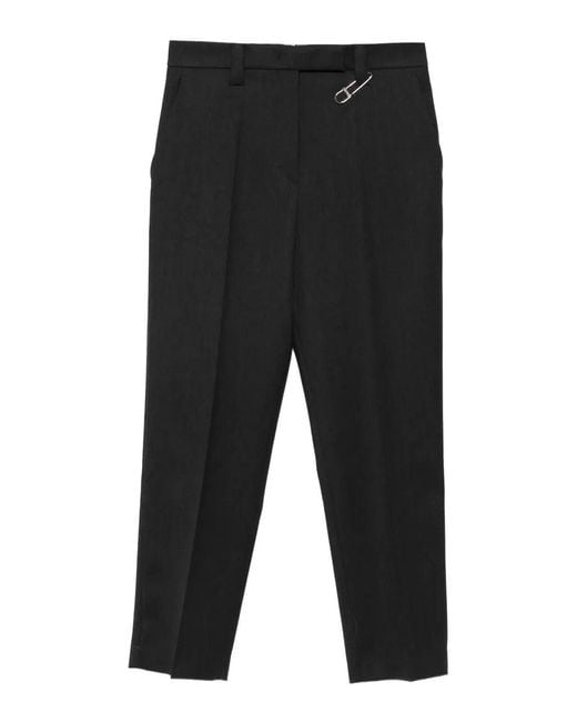 Prada Black Gabardine Straight Pants