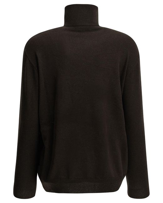 Brunello Cucinelli Black Cashmere Turtleneck Sweater