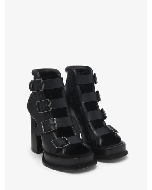 McQueen Black Leather Pumps