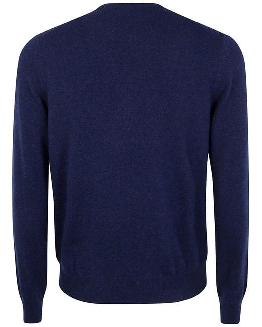 Gran Sasso Blue Round Neck "Gransasso" Round Neck Sweater for men