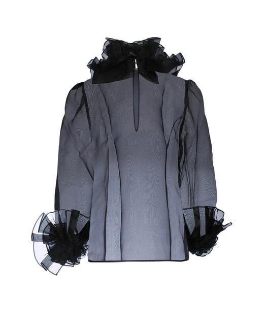 Bode Black Ruffled Blouse