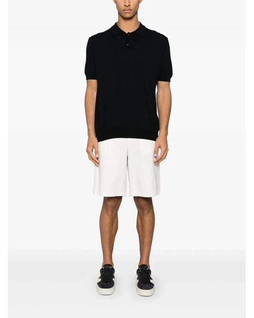 Woolrich Black Knitted Polo for men