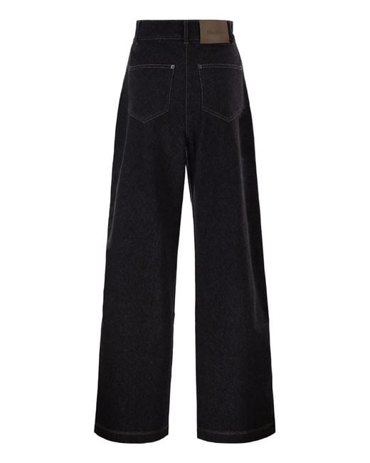 Max Mara Blue "Mxpetereo" Denim Jersey Trousers