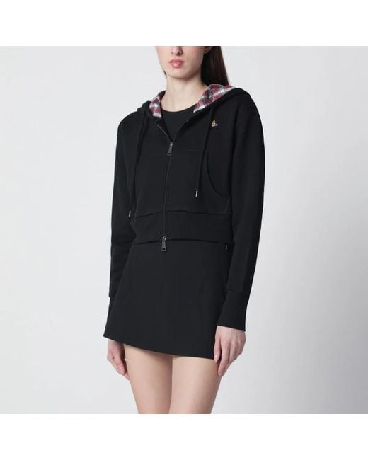Vivienne Westwood Black Cropped Sweatshirt With Orb Logo