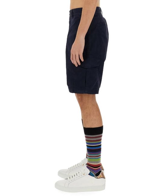 Paul Smith Blue Bermuda Cargo for men