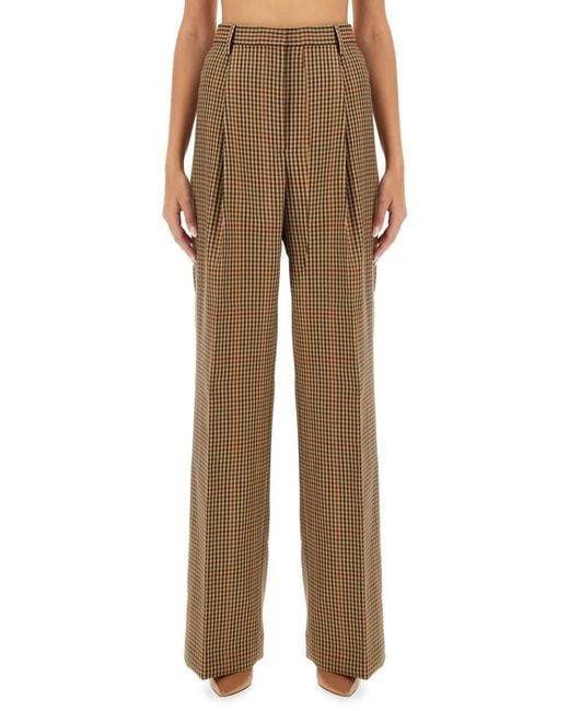 Dries Van Noten Natural Pants With Check Pattern