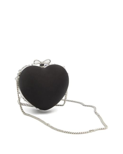 Self-Portrait Gray Crystal Embellished Clutch