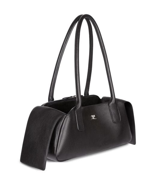 Courreges Black Courregès Leather Strip Bag
