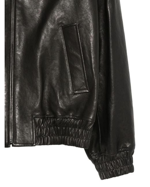 Valentino Garavani Black Calf Leather Jacket for men