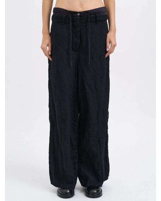 Masnada Black Oversized Wool Trousers