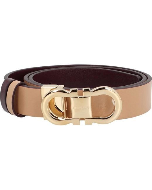 Ferragamo Brown Gancini Reversible Leather Belt