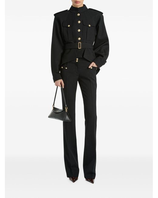 Balmain Black Wool Belted Jacket